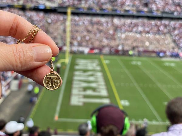 Adjustable A&M Gold Coin with ATM earring