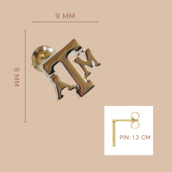 Adjustable A&M Gold Coin with ATM earring