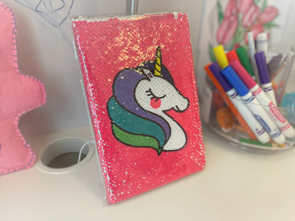 Unicorn diary with 14k pin earring set