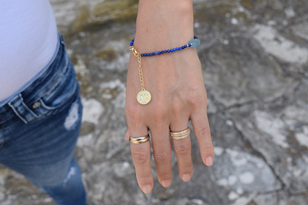 Authentic Lapis Lazuli Gemstone Texas A&M Bracelet