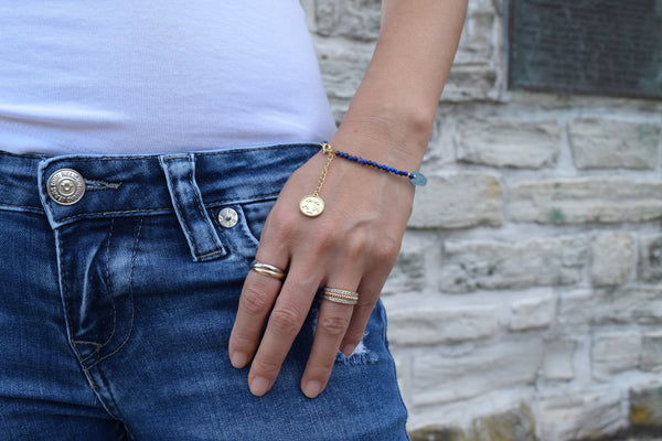 Authentic Lapis Lazuli Gemstone Texas A&M Bracelet