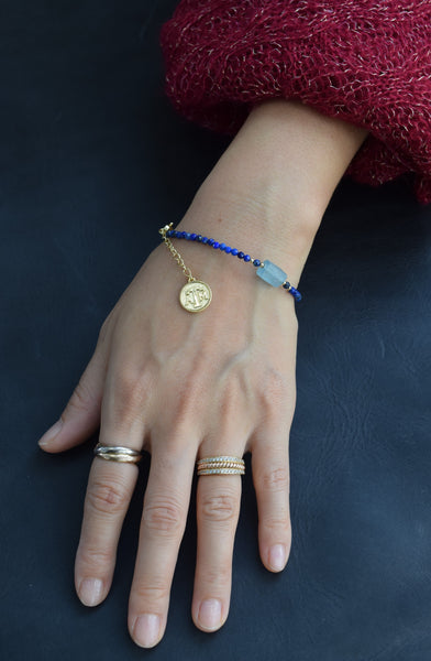 Authentic Lapis Lazuli Gemstone Texas A&M Bracelet