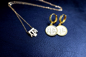 Texas A&M University Logo Necklace Earring Set - JEWLCO