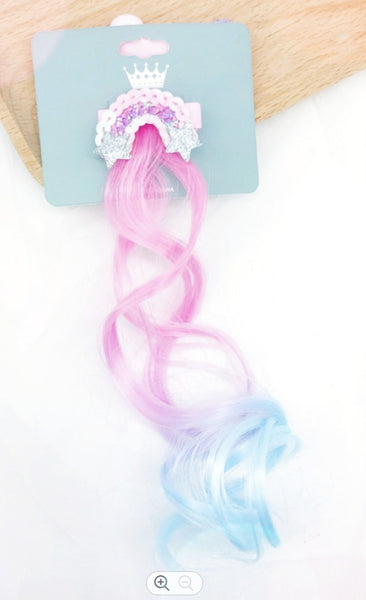 Unicorn Rainbow Colored Kids Hair Extension freeshipping - JEWLCO